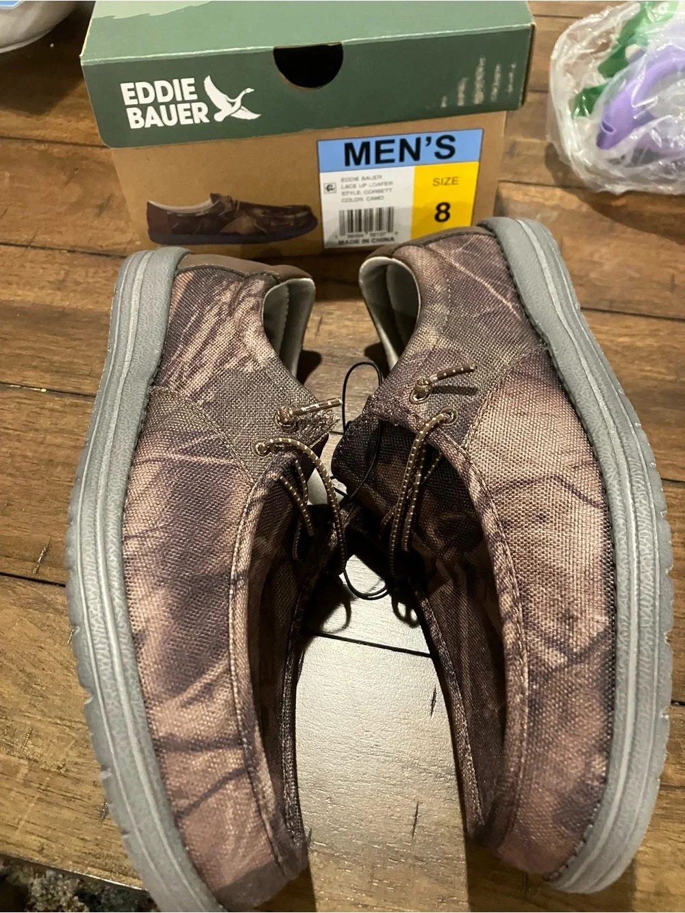 Eddie Bauer Men's Camouflage Lace-Up Casual Shoe - Brown/Gray Sz 8